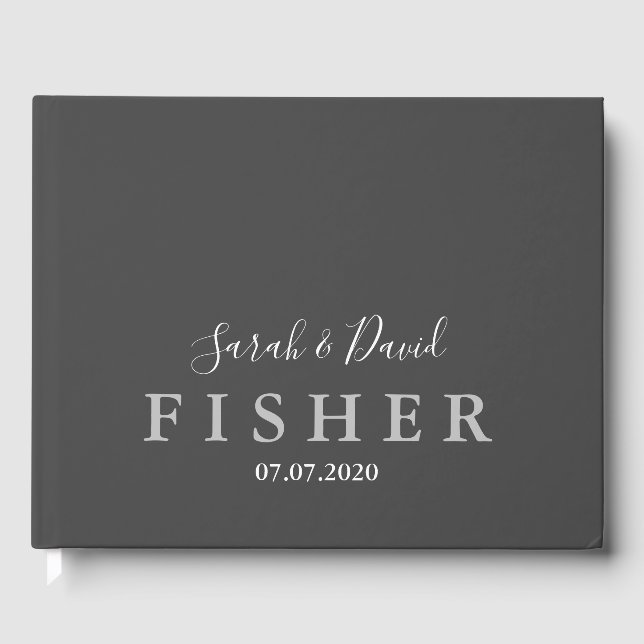 Livro de Convidados de Casamento de Elegância Simp (Frente)