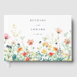 Livro de Convidados de Casamento de Flor Selvagem