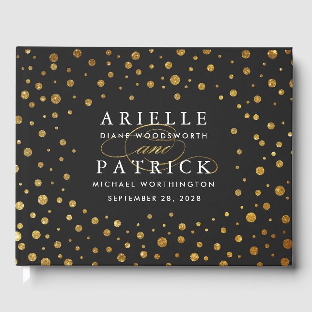 Livro de Convidados de Casamento de Folhas de Conf (Frente)