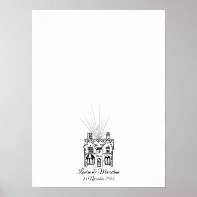 Livro de Convidados de Casamento de Impressão Digi (Frente)