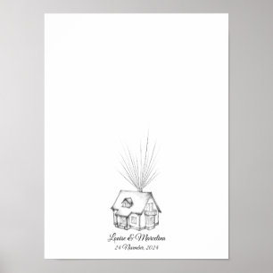 Livro de Convidados de Casamento de Impressão Digi