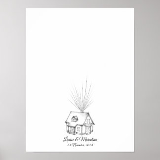 Livro de Convidados de Casamento de Impressão Digi