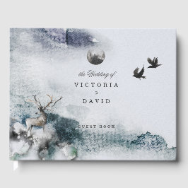 Livro de Convidados de Casamento de Lua de Stag En
