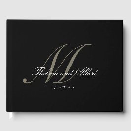 Livro de Convidados de Casamento de Monograma de S