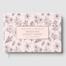 Livro de Convidados de Casamento Floral Floral Rea