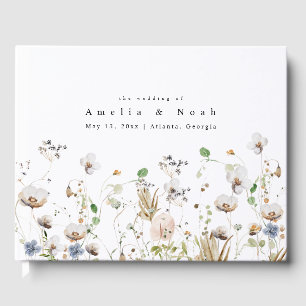 Livro de Convidados de Casamento Floral Watercolor