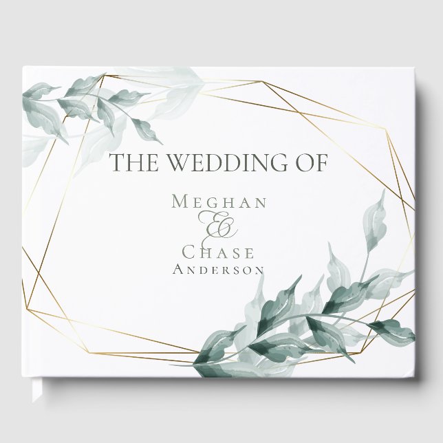 Livro de Convidados de Casamento | Grelha Verde Ci (Frente)