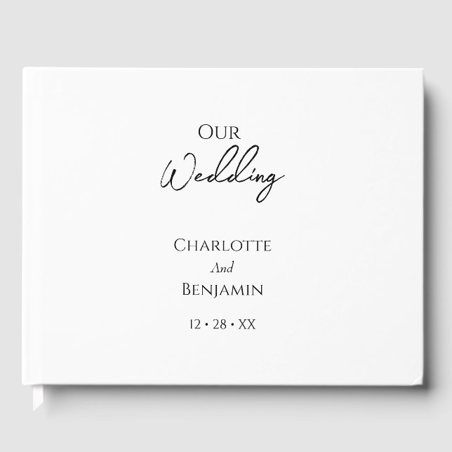 Livro de Convidados de Casamento Minimalista Simpl (Frente)