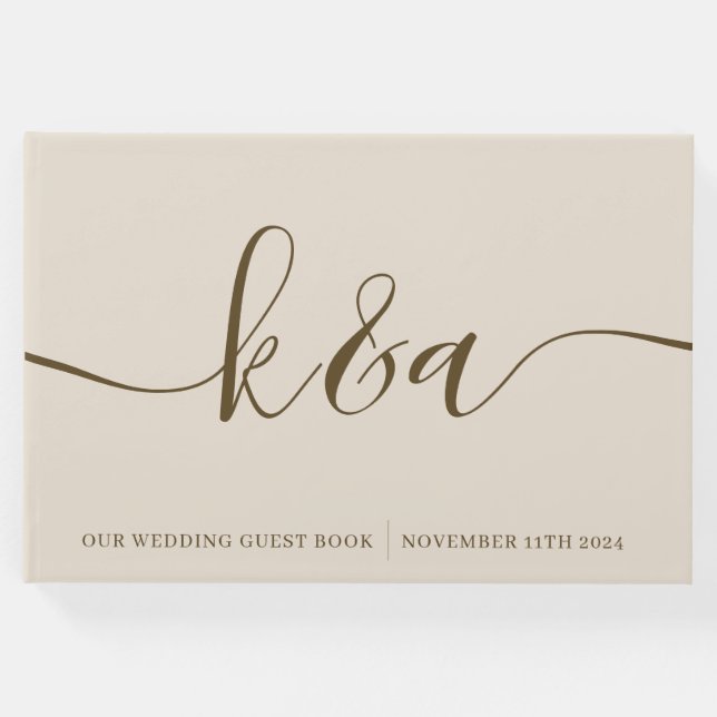 Livro de Convidados de Casamento Monograma (Frente)