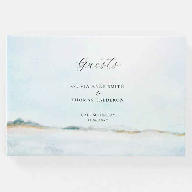 Livro de Convidados de Casamento Oceanfront de Aqu (Frente)