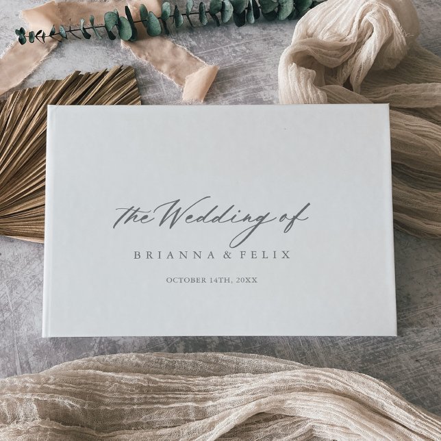 Livro de Convidados de Casamento Silver Chic Calli (Criador carregado)