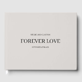 Livro de Convidados de Casamento Simples de cinzas