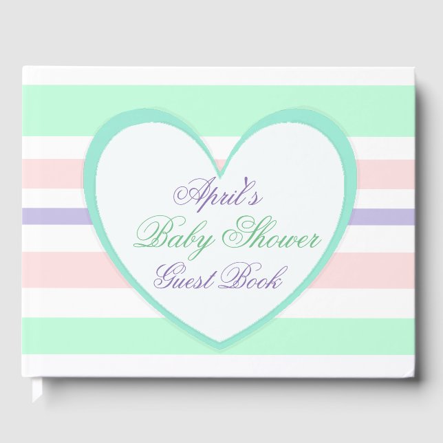 Livro de Convidados de Chás de fraldas Personaliza (Frente)