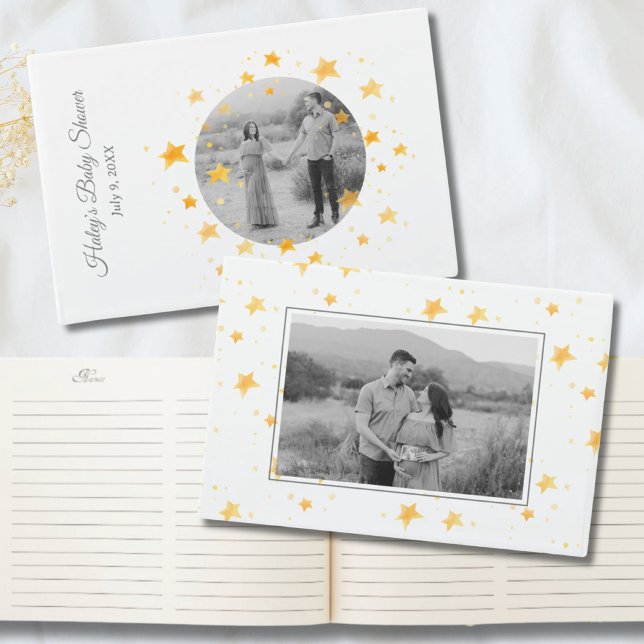 Livro de Convidados de Chás de fraldas Personaliza (Little Stars Personalized Baby Shower Guest Book
)