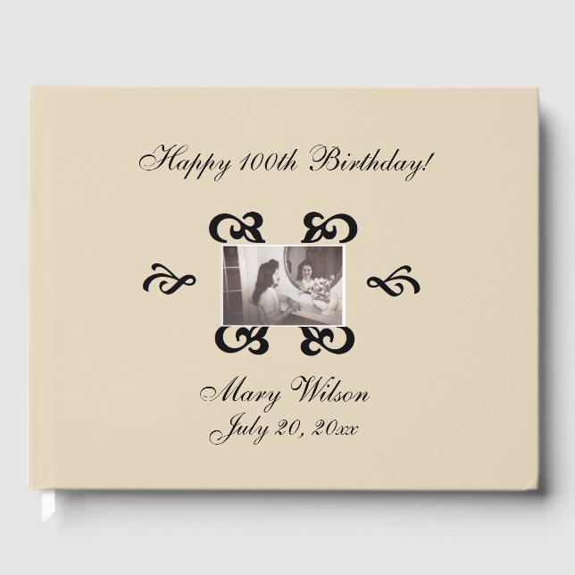 Livro de Convidados de Fotografias Personalizadas (Frente)