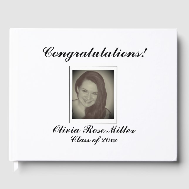 Livro de Convidados de Fotografias Personalizadas (Frente)