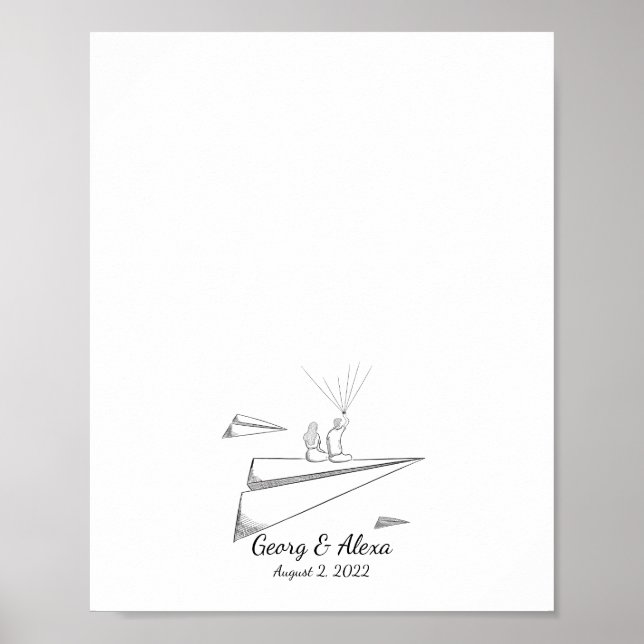 Livro de Convidados de Impressão Digital de Avião  (Frente)