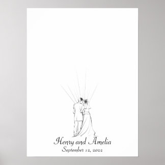 Livro de Convidados de Impressão Digital de Casal 