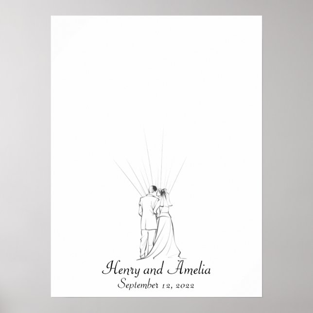 Livro de Convidados de Impressão Digital de Casal  (Frente)