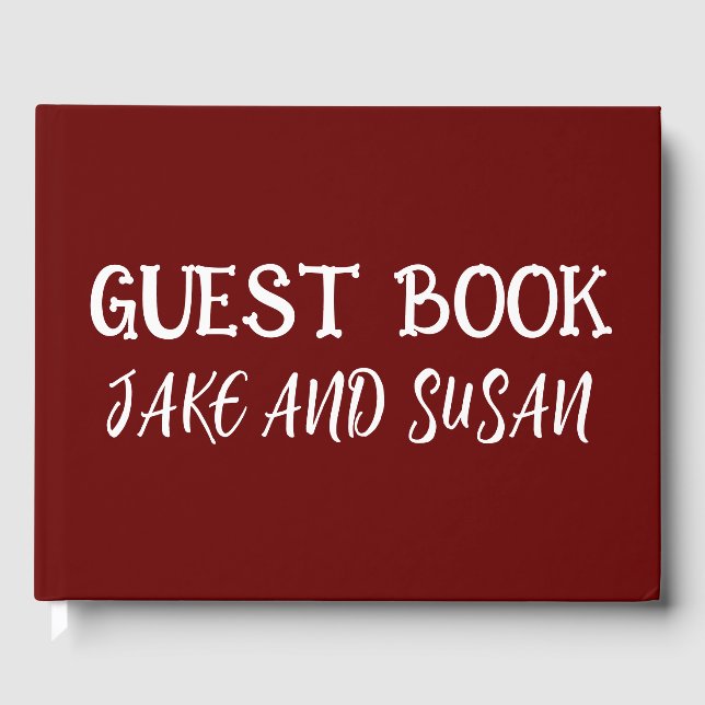 Livro de Convidados de NA MODA MAROON ELEGANTE (Frente)