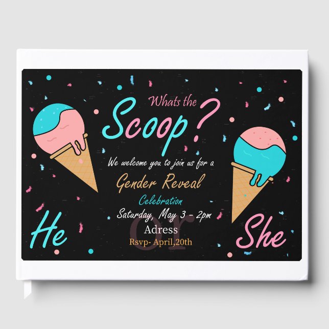 Livro de convidados de revelação de gênero (Frente)