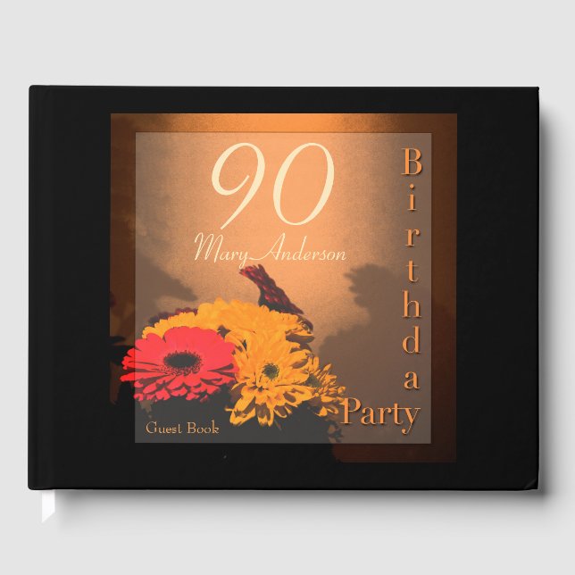 Livro de Convidados do 90 do Buquê Vintage (Frente)