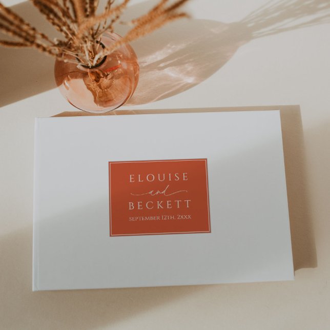 Livro de Convidados do Casamento Laranja Moderno Q (Criador carregado)