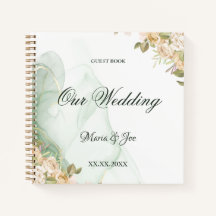 Livro de convidados do casamento Rustic Floral Gre