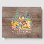 Livro de Convidados do Chá de fraldas Rústico Neut<br><div class="desc">Bons animais de floresta para um chá. Nossa linda cena florestal com cerveja,  veado,  raposa,  coruja,  guaxinim e alce. Itens correspondentes disponíveis em nosso compro.</div>