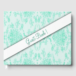 Livro de Convidados do Mint Green Damask