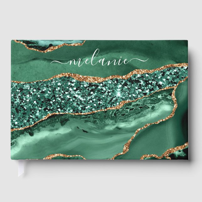 Livro de Convidados do Nome Personalizado do Glitt (Frente)