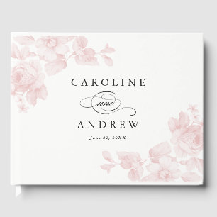 Livro de convidados do rosa do jardim de vindima