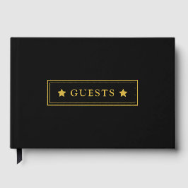 Livro de convidados Elegante Black 9"x6" para qual