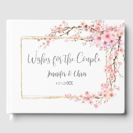 Livro de Convidados Elegante Cherry Blossom