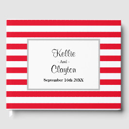 Livro de Convidados Enquadrado por Listras Vermelh