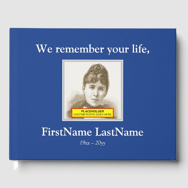 Livro de Convidados Funerais Mínimo e Personalizad (Frente)