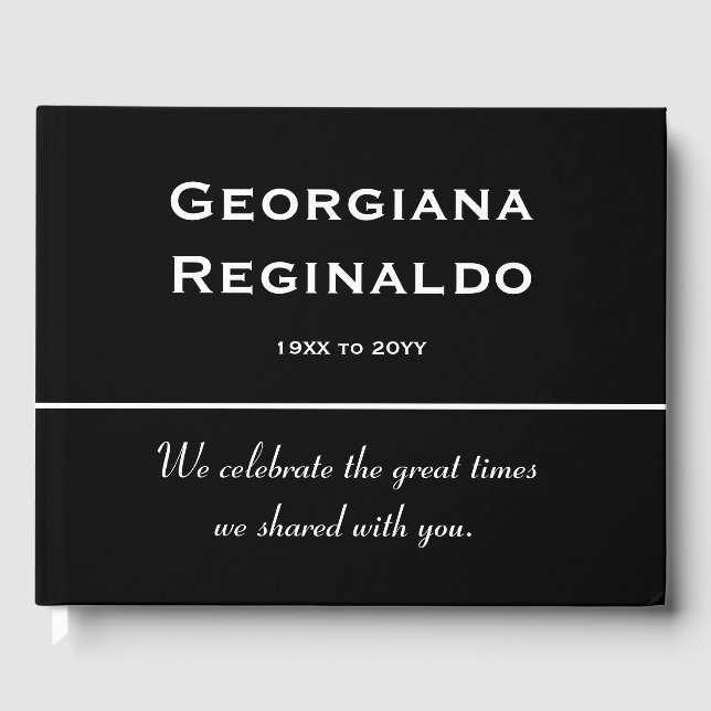 Livro de Convidados Funerais Mínimo e Respeitável (Frente)