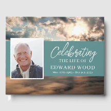 Livro de Convidados Funerários com Foto Superior d