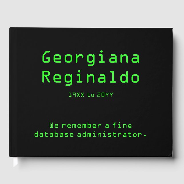 Livro de Convidados Funerários do Administrador de (Frente)