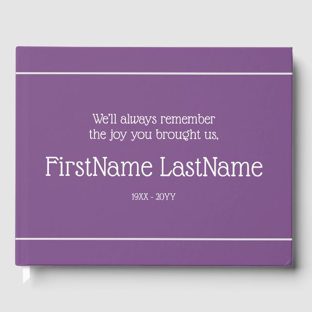 Livro de Convidados Memorial Mournful e Subjugado (Frente)