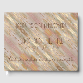 Livro de Convidados Personalizado Dourado e Rosa P