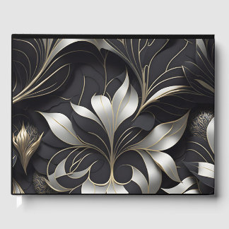 Livro de Convidados Preto Moderno