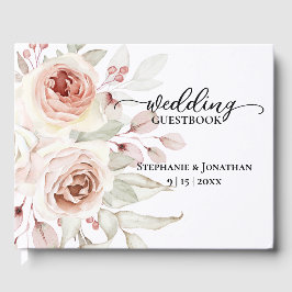 Livro de Convidados Romântico de Casamento rosa