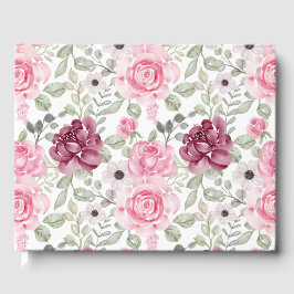 livro de convidados rosas