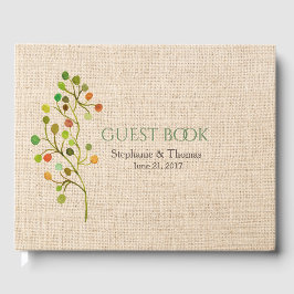 Livro de Convidados Rustic Burlap