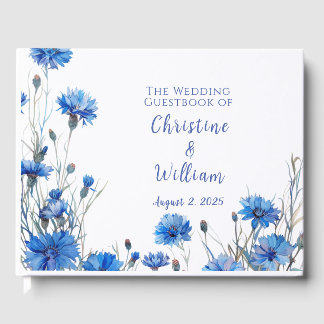 Livro de Convidados Rustic Cornflower Personalizad
