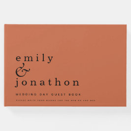 Livro de Convidados Simples e Minimalista Terracot