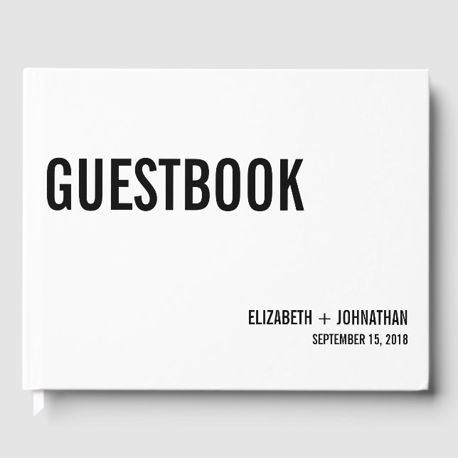 Livro de Convidados Simples e Mínimo de Tipografia (Frente)