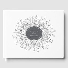 Livro de Convidados sobre Casamento Floral Moderno