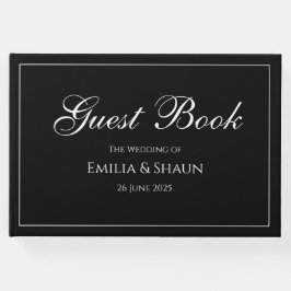Livro de Convidados sobre Casamento Negro e Branco